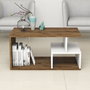 Hanah Home Mesa de café Arte 2042 nogal oscuro y blanco